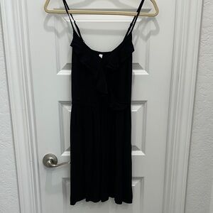 Chic Black Ruffle Mini Dress